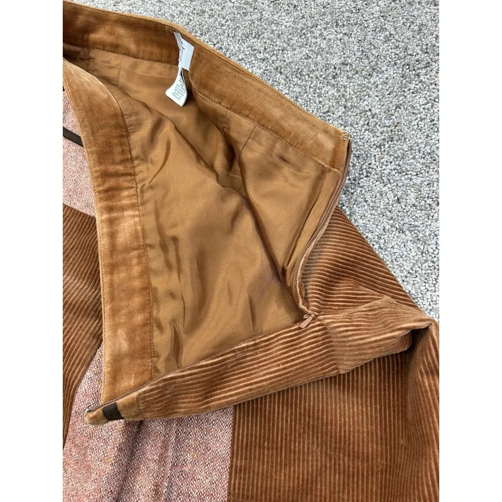Ann Taylor Loft Petites Brown Corduroy Tweed A-Line Skirt 8P 8 Petites #0576